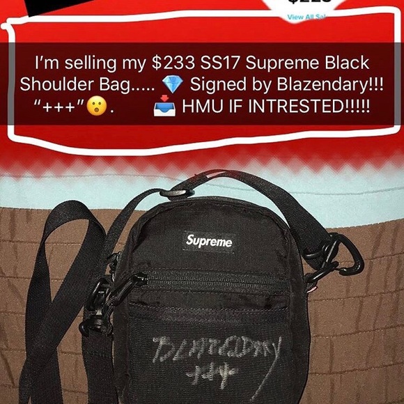 SS17 Supreme Black Shoulder Bag - Picture 2 of 8